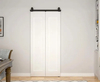 Kit de puerta de granero plegable con rodillo negro montado estilo granero