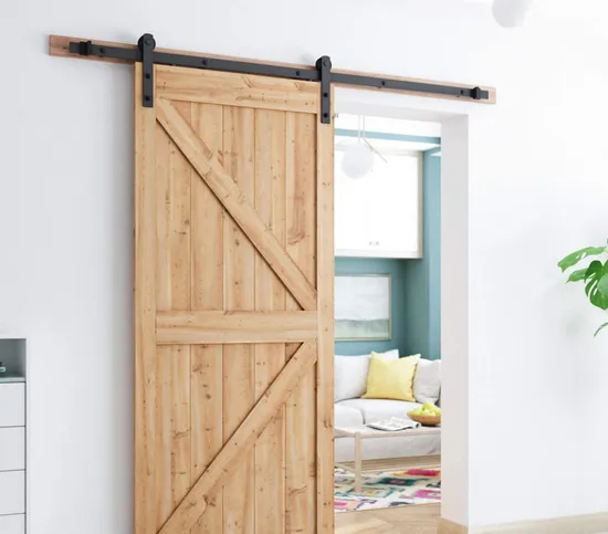 Kit de rieles para puerta de granero de acero mejorado de 6.6 pies y 5 rieles: diseño de junta duradero para hogares modernos y rústicos