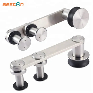 Sistema de herrajes para puertas corredizas de granero de acero inoxidable con decoración de lujo | Armario para dormitorio, uso interior hotelero y comercial | Kit de barandilla resistente