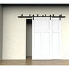 Kit de herrajes para puerta de granero con derivación de puerta de madera doble resistente con riel de acero