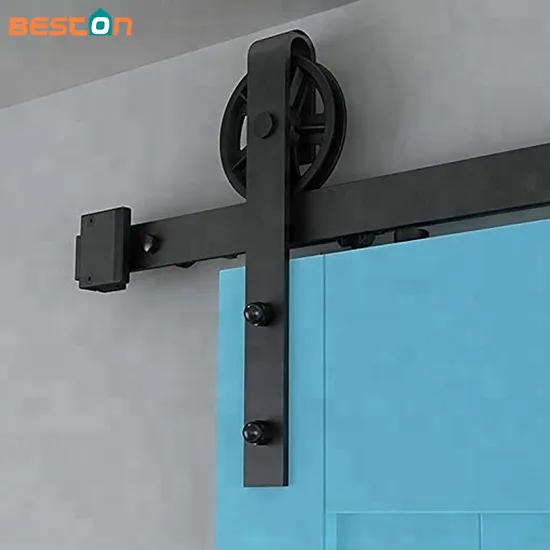 Correa industrial tradicional vintage con rueda grande para interior de puerta corrediza de granero | Personalizable para uso comercial y residencial