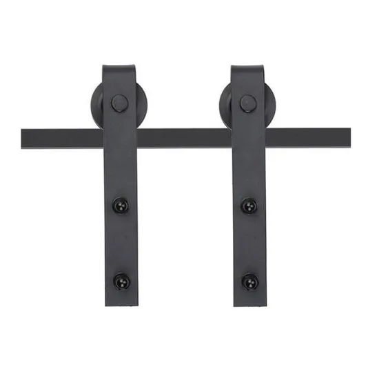 Kit de herrajes para puerta de granero corrediza de madera interior en forma de J tradicional Country Classic de 6.6 pies | Fabricantes personalizados