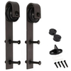 Kit de rodillo superior curvo de acero fundido sólido con recubrimiento en polvo negro – Resistente para instalación de puertas de granero de madera