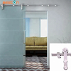 Kit moderno europeo de herrajes para puertas corredizas de granero de acero inoxidable para puertas de vidrio: diseño elegante para proyectos comerciales y residenciales