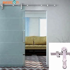Kit moderno europeo de herrajes para puertas corredizas de granero de acero inoxidable para puertas de vidrio: diseño elegante para proyectos comerciales y residenciales