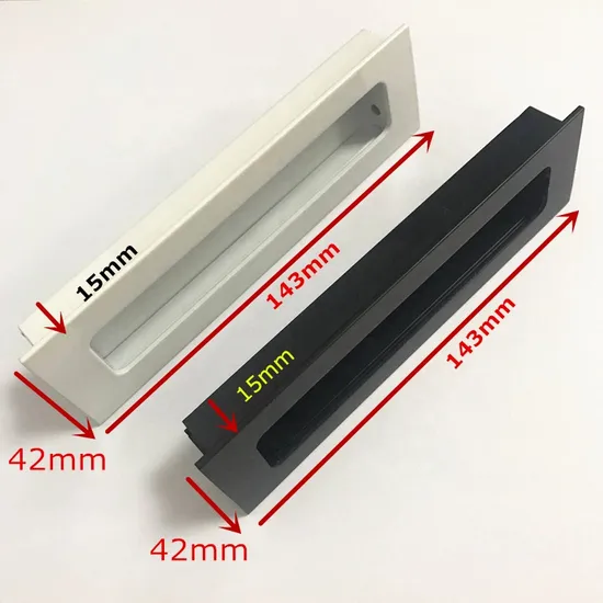 Manijas integradas, manija empotrada rectangular negra para gabinete, manija oculta
