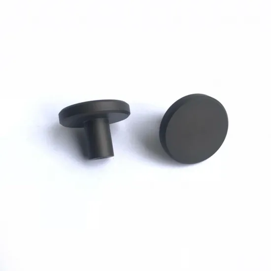 Perilla redonda de aluminio para cajón de cocina, manija de un solo orificio, color negro mate
