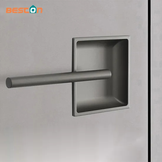 Manijas cuadradas empotradas de aluminio para puerta de Granero, tirador oculto para armario