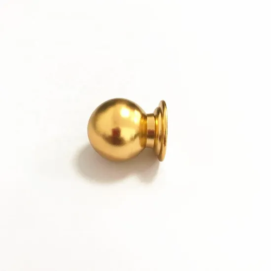Perilla de dedo con bola cuadrada hueca de acero inoxidable dorado y latón