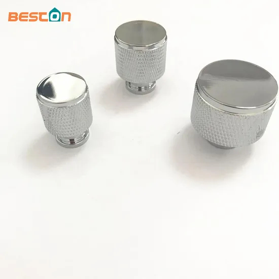 Piezas dadas vuelta CNC del OEM que trabajan a máquina el botón moleteado de aluminio por encargo de Chrome de la precisión