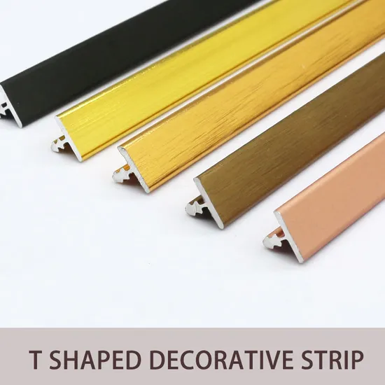 Tiras de metal de aluminio decorativas de aluminio de la forma 6m m 8m m del perfil T del resbalón anti