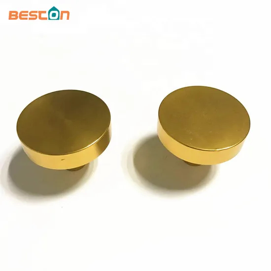 Perilla de latón con cepillo para puerta de armario de cocina, redondo, dorado, brillante, pequeño