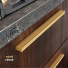 Manija de cocina de aluminio, perilla para muebles, cajón de gabinete, perillas largas, manija dorada de lujo
