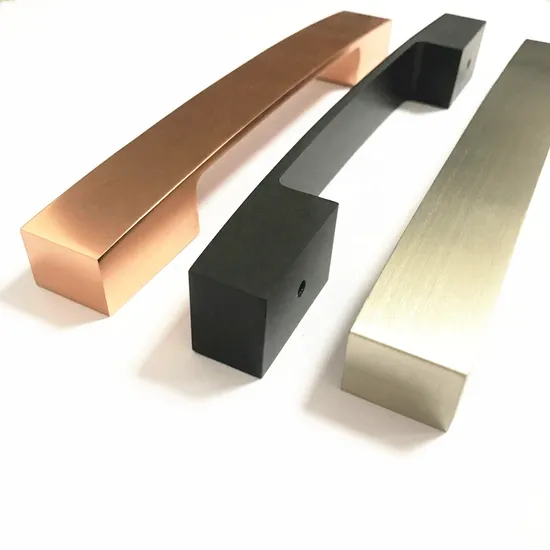 Muebles Hardware Gabinete Cajón Diseños cuadrados Cocina Mango de oro rosa
