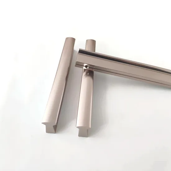Tirador de aluminio cromado champán para cajón de armario de cocina