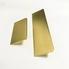 Muebles de armario, cocina, gabinete de aluminio, mango cepillado de latón dorado