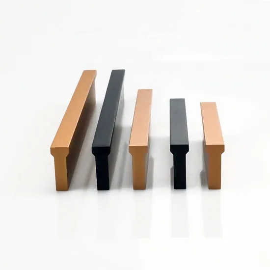 Tiradores de aluminio dorados y negros mate para muebles, tiradores sólidos para guardarropa, tiradores para gabinete
