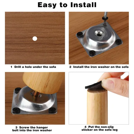 Patas de mesa cónicas de madera maciza de 8 piezas para reemplazo de muebles