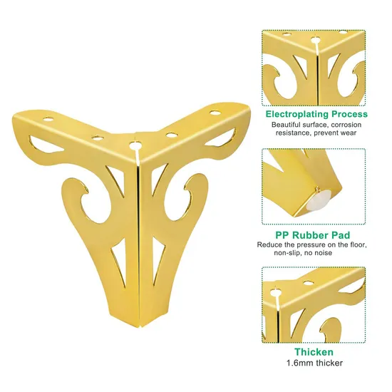 Patas redondas ajustables de metal para muebles – Patas centrales de repuesto gruesas y resistentes para camas, sofás, armarios y listones de mesa