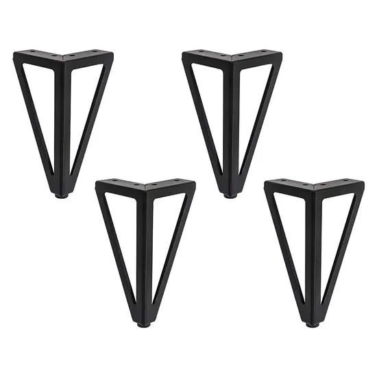 Patas de gabinete modernas y cónicas de acero en oro rosa: mejoras elegantes para sofás y mesas consolas de mediados de siglo