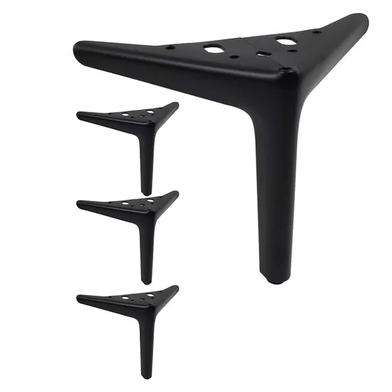 Patas de sofá modernas de acero cromado dorado en forma de T: mejoras decorativas para soportes y gabinetes de TV de mediados de siglo