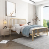 Cabecero y pie de cama vintage con plataforma King Size, marco de listones de acero de primera calidad