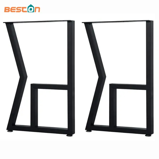 Pata de mesa de hierro con acabado en polvo negro industrial para mesa de comedor