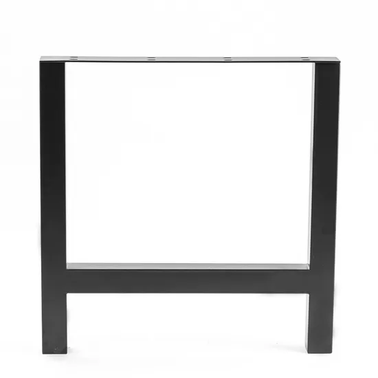 Pata de mesa de comedor con acabado de recubrimiento en polvo negro de metal