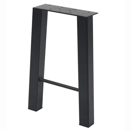 Patas de mesa de comedor de metal industrial moderno y duradero con recubrimiento de polvo negro sólido al por mayor