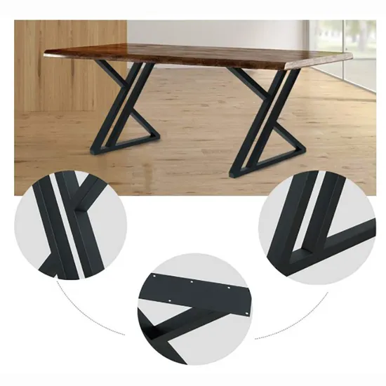 Patas de mesa de comedor y salón con marco de metal de hierro fundido