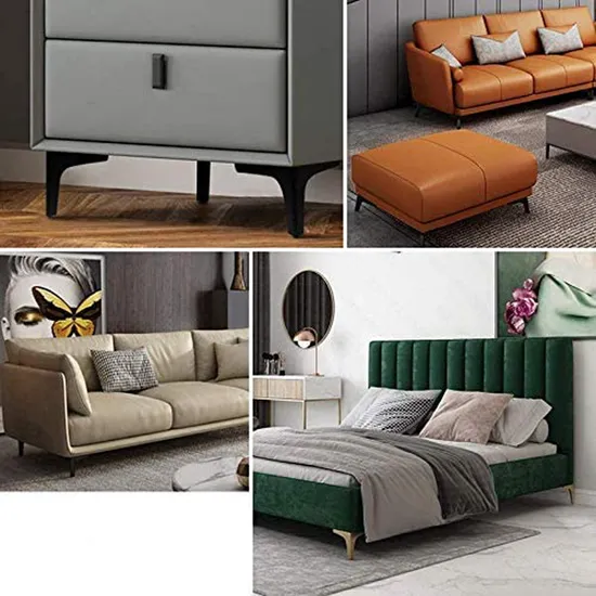 Patas de muebles de acero cromado de lujo en oro rosa: para sofás y camas