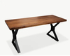 Muebles en forma de X de metal negro de estilo industrial, patas de base de mesa de acero para comedor