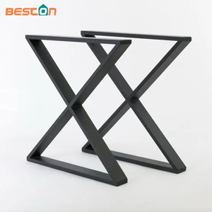 Patas de mesa de metal de hierro forjado en forma de X