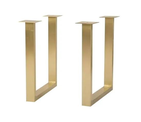 Patas de mesa de comedor de metal elegantes para tapa rectangular