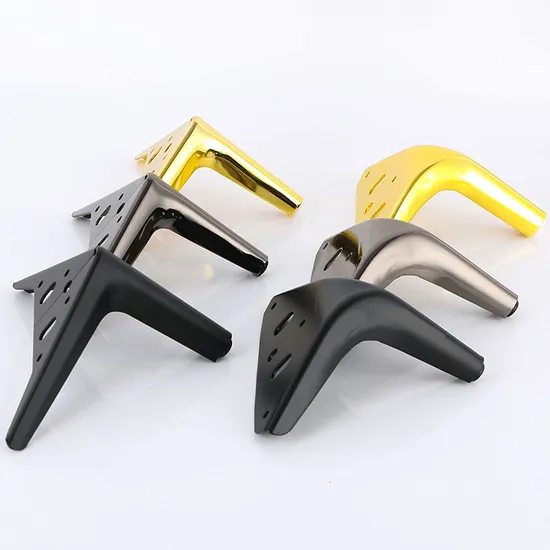 Patas de sofá modernas de acero cromado y dorado, mejoras decorativas para soportes y gabinetes de TV de mediados de siglo