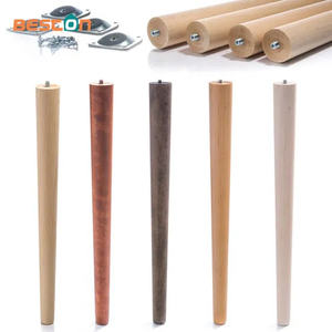 Patas de madera de roble redondas y cónicas, modernas y elegantes, hechas a medida para mesas de comedor, bancos de café y mesitas de noche 