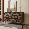 Gabinete de almacenamiento lateral antiguo de madera maciza: diseño vintage simple para entrada y dormitorio