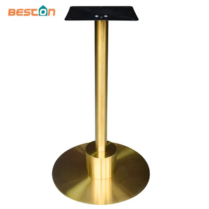 Metal que cena la base redonda de lujo moderna de la mesa del oro de las piernas de los muebles del acero inoxidable