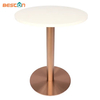Base de mesa de comedor de acero inoxidable, mármol y latón cepillado único, venta al por mayor