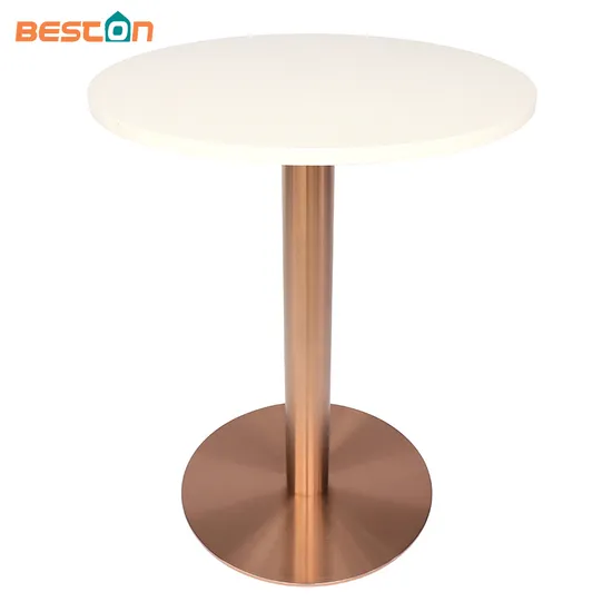 Base de mesa de comedor de acero inoxidable, mármol y latón cepillado único, venta al por mayor