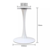 Base de mesa tipo tulipán para material de hierro duradero y recubrimiento en polvo blanco