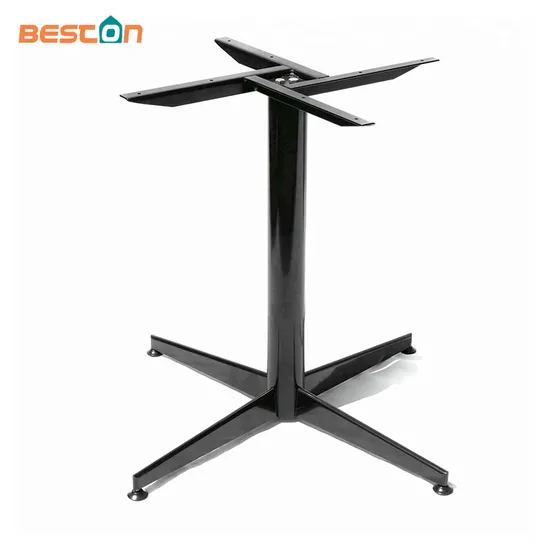 Base de mesa redonda de titanio con espejo de acero inoxidable, base negra de mesa
