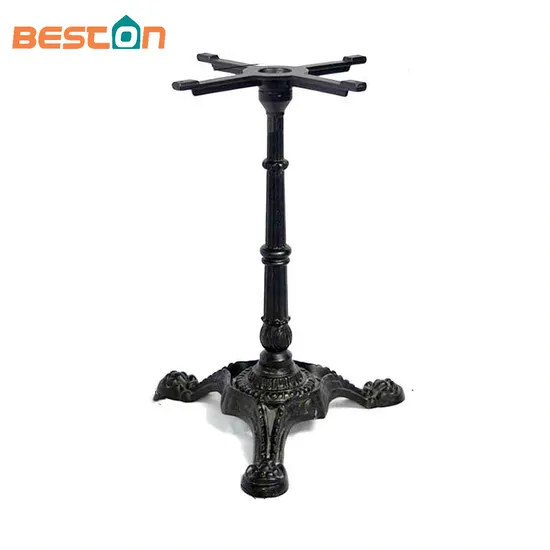 Base de mesa de comedor negra con recubrimiento en polvo de hierro fundido