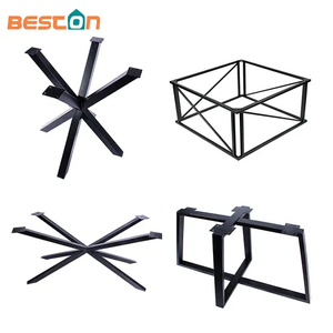 Base de mesa de comedor de acero y metal con unión cruzada, base de mesa de escritorio para computadora de oficina