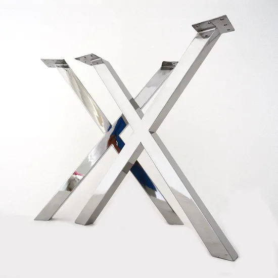 Café moderno del metal del escritorio del banco del restaurante que cena las patas cuadradas de la mesa de la forma de X