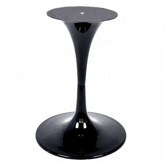 Patas de mesa de tulipán de hierro recubiertas de polvo de metal negro personalizadas para uso en interiores