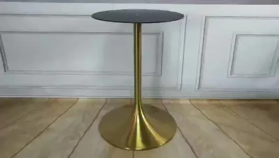 Nuevo diseño de base de mesa de tulipán de rayita dorada de titanio para mesa de comedor