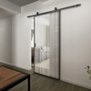 Puertas corredizas de granero de hierro y vidrio personalizadas con herrajes