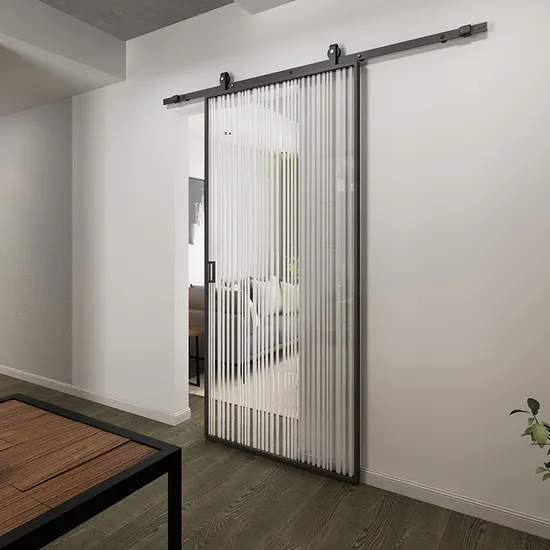 Puertas corredizas de granero de hierro y vidrio personalizadas con herrajes
