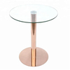 Base de mesa de comedor y cafetería con tapa de cristal redonda estable Glastisch Edelstahl de una sola pierna